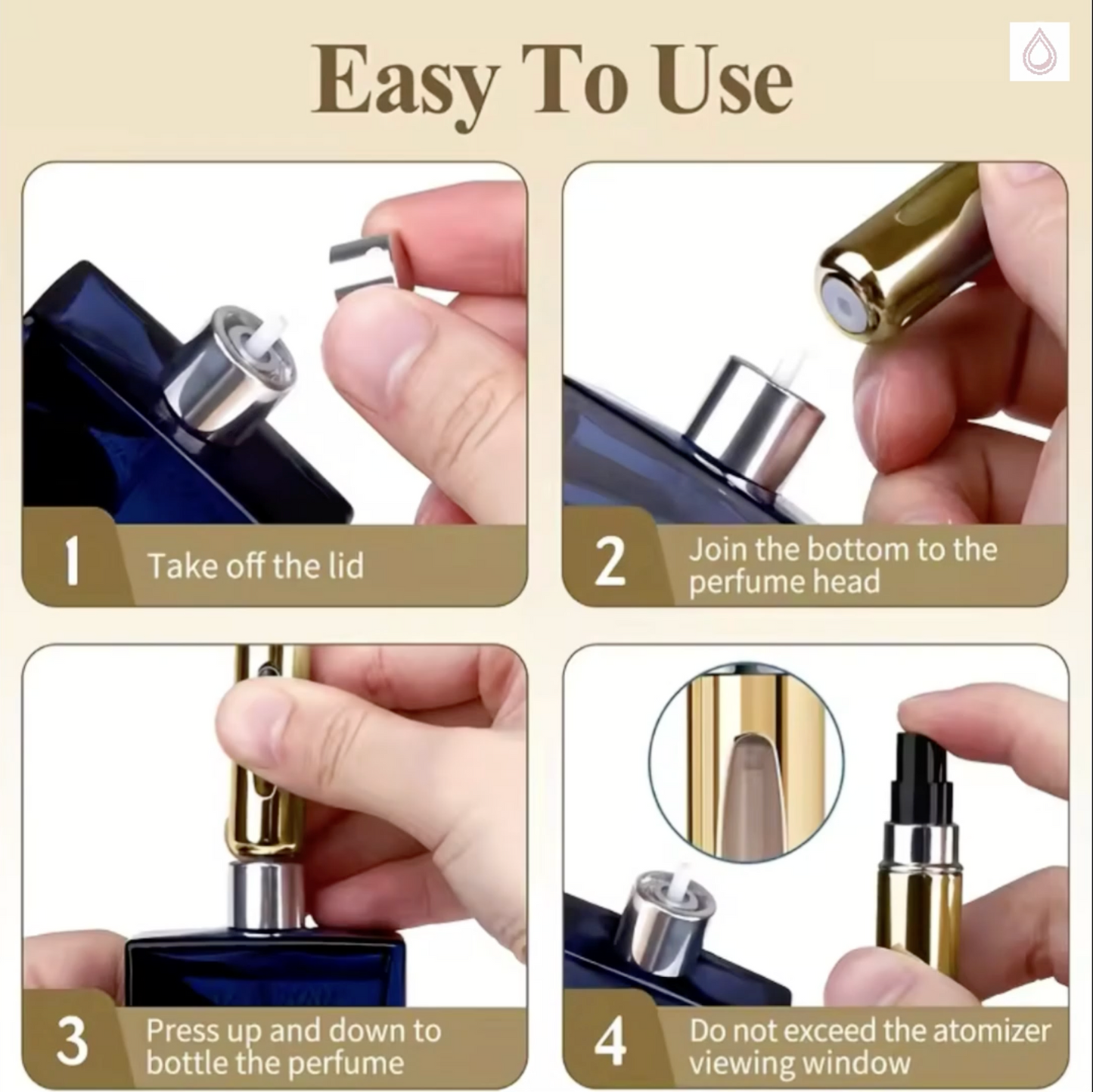 Dispensador de perfume portátil recargable